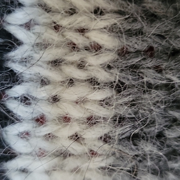 WOOL oversized striped Italian Handknit sweater dress tunic Long sleeves funnel - Picture 12 of 17